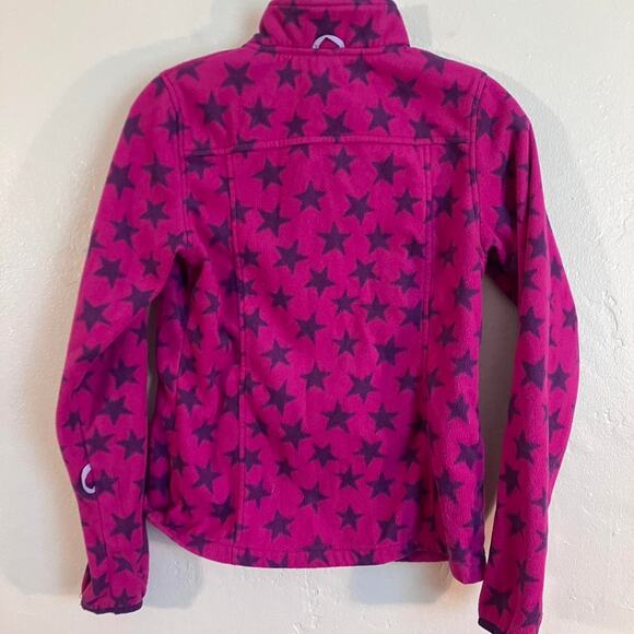 Land’s End Pink and purple star fleece Full Zip Youth jacket - Picture 4 of 4